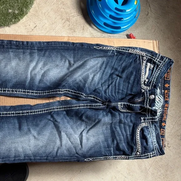 Rock Revival Indigo Skinny Jeans with Metallic Stitching